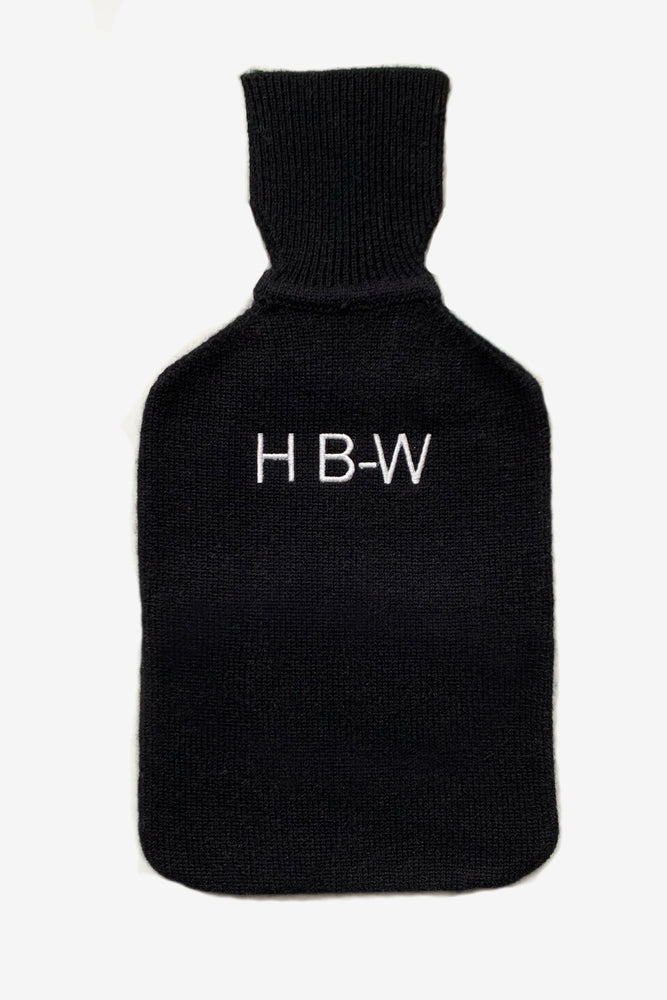 100% Cashmere Monogrammed Hot Water Bottle Cover (available in 2 colour ways) - The Bias Cut at The Bias Cut