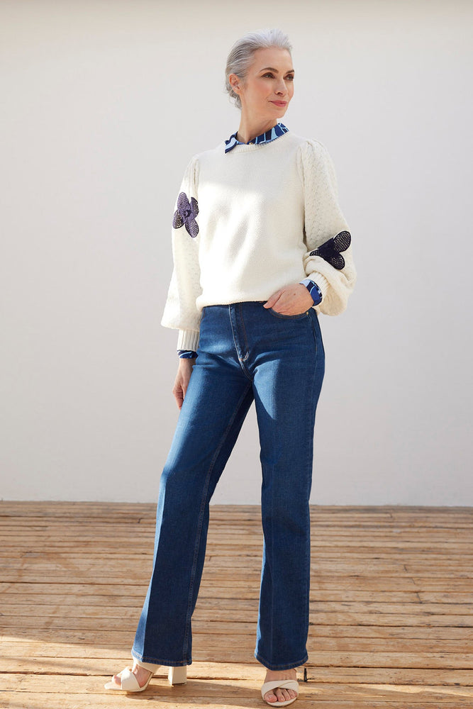 Fabienne Chapot Triboli White Embroidered Jumper - Fabienne Chapot at The Bias Cut
