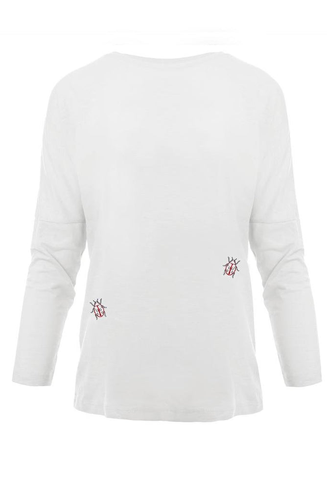 Ladybird Embroidered Dropped Shoulder T-Shirt - Ingmarson at The Bias Cut