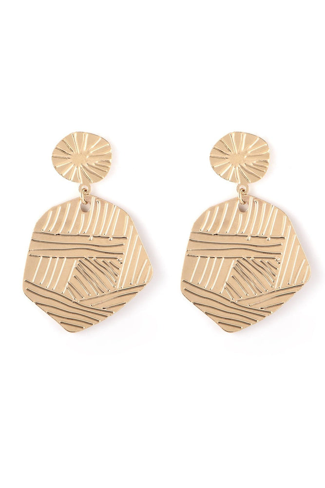 Marmalade Gold Engraved Abstract Earrings - Titlee at The Bias Cut