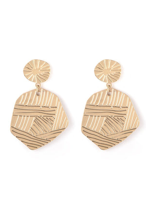Marmalade Gold Engraved Abstract Earrings - Titlee at The Bias Cut