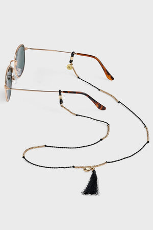 McTassel Black & Gold Sunglasses Chain - Sunny Cords at The Bias Cut