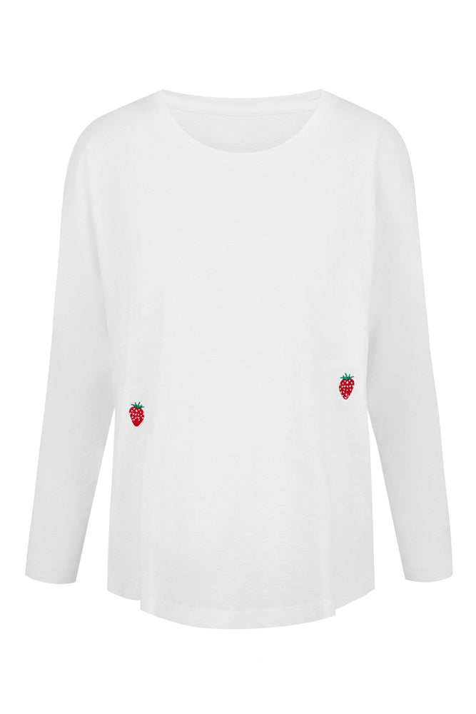 Strawberry Slub White T-Shirt