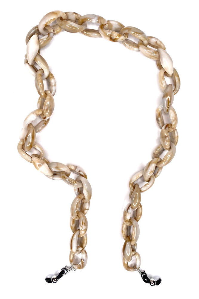 Whitby Light Brown Marble Glasses Chain - Coti Vision at The Bias Cut