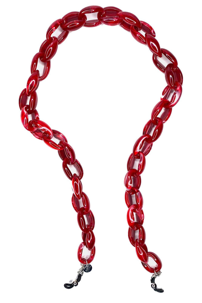 Whitby Raspberry Red Glasses Chain - Coti Vision at The Bias Cut