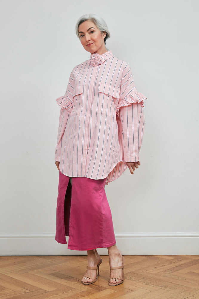Cras Flowercras Pink Stripe Shirt