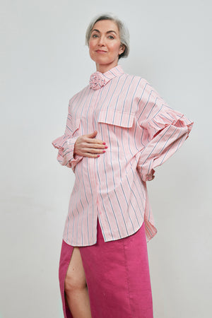 Cras Flowercras Pink Stripe Shirt