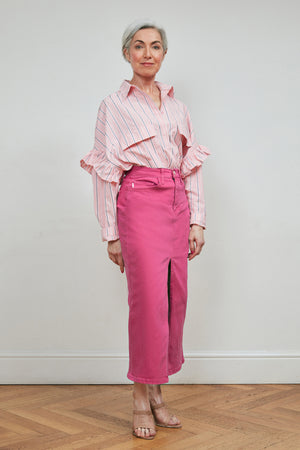 Fabienne Chapot Carlyne Denim Pink Midi Skirt
