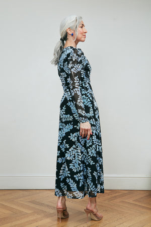 Fabienne Chapot Bella Black & Cornflower Blue Midi Dress