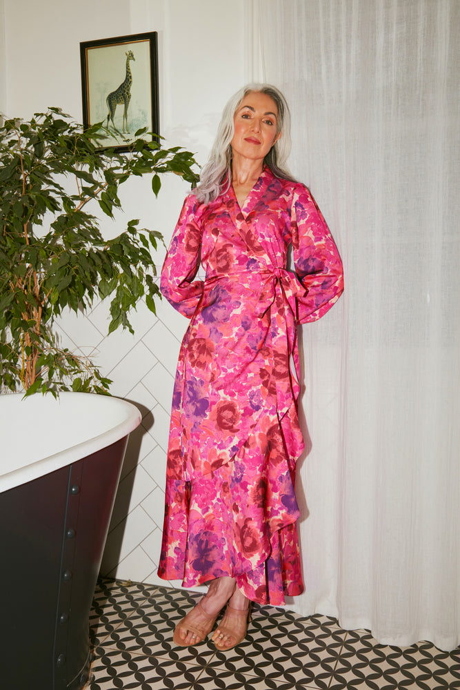 Cras Laracras Pink Garden Wrap Midi Dress
