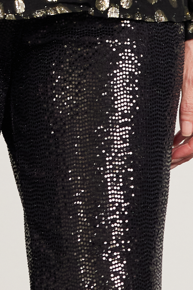 Jeff Rihana Black Sequin Trousers – The Bias Cut