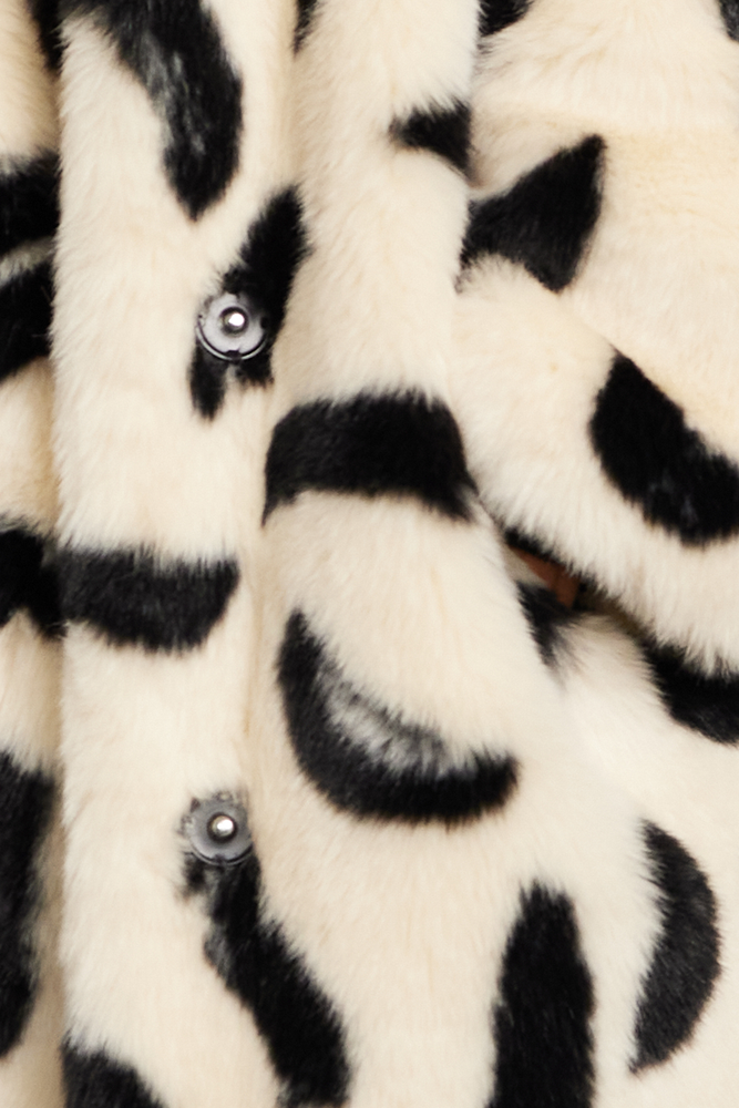 Spotted faux 2025 fur coat