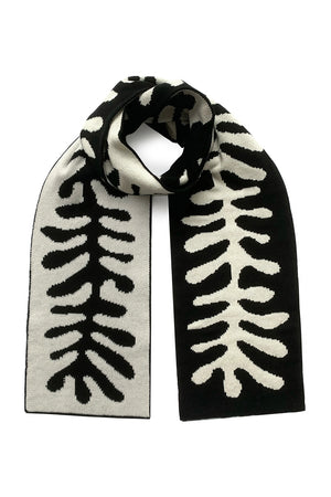 
                
                    Load image into Gallery viewer, Organic Shape Wool &amp;amp; Cashmere Black Scarf
                
            