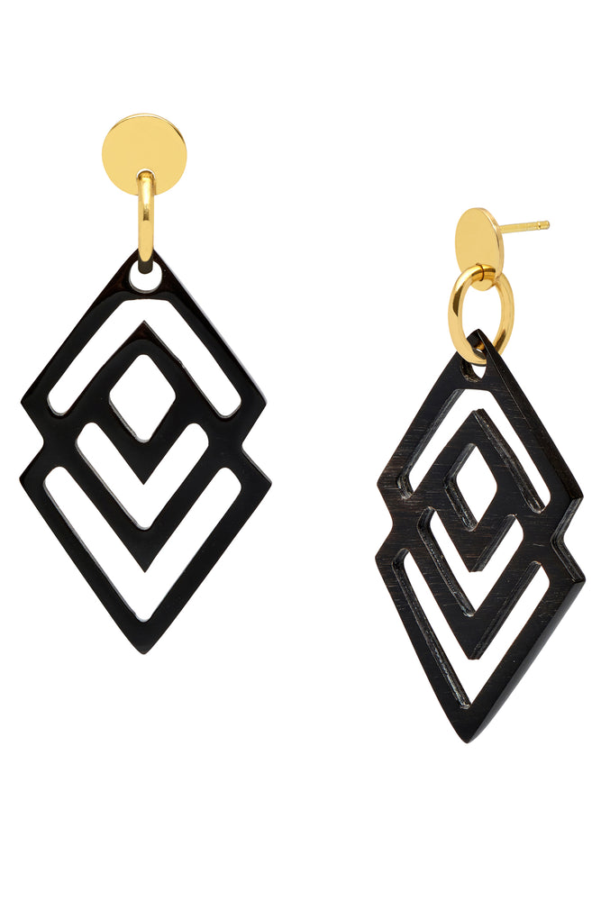 Black & Gold Geometric Shaped Earrings
