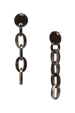 Black Buffalo Horn Chain Link Earrings