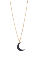 Gina Navy Crescent Moon Gold Plated Necklace