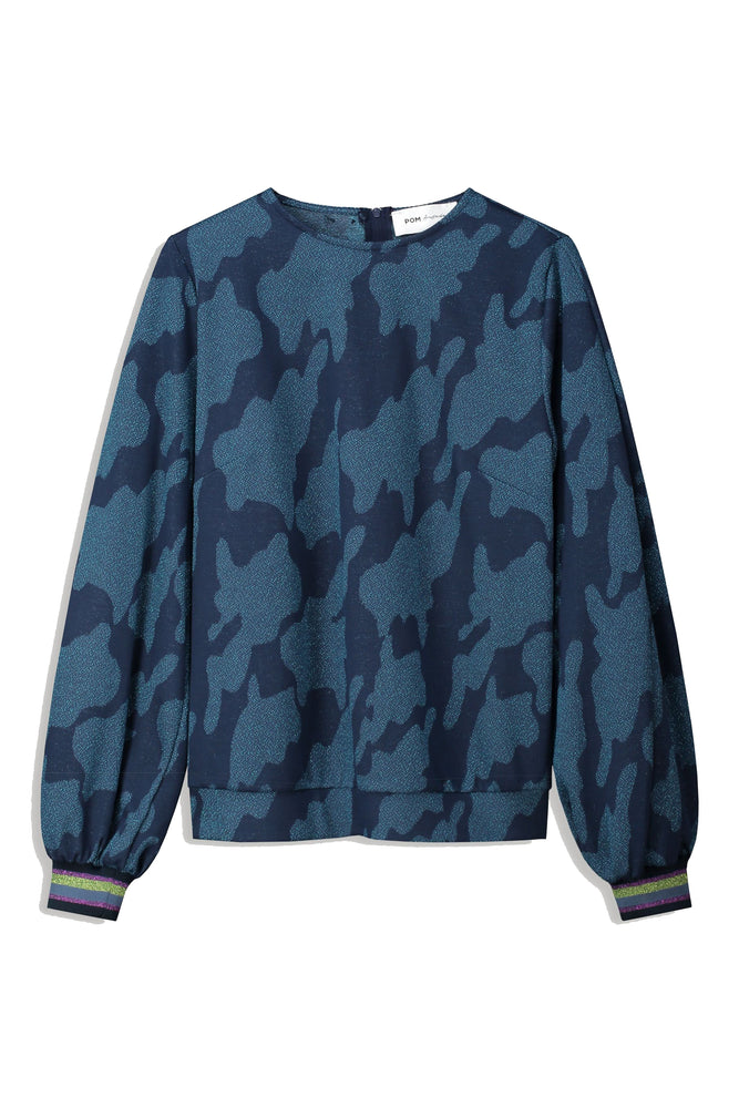 POM Amsterdam Swirl Horizon Blue Sweatshirt Top