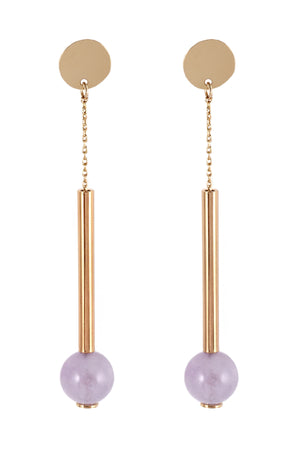 
                
                    Load image into Gallery viewer, Wolcott Gold Plated Lavender Amethyst Earrings
                
            