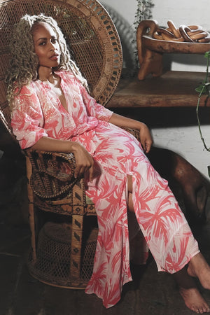 
                
                    Load and play video in Gallery viewer, Fabienne Chapot Sardinia Palm Print Maxi Dress
                
            