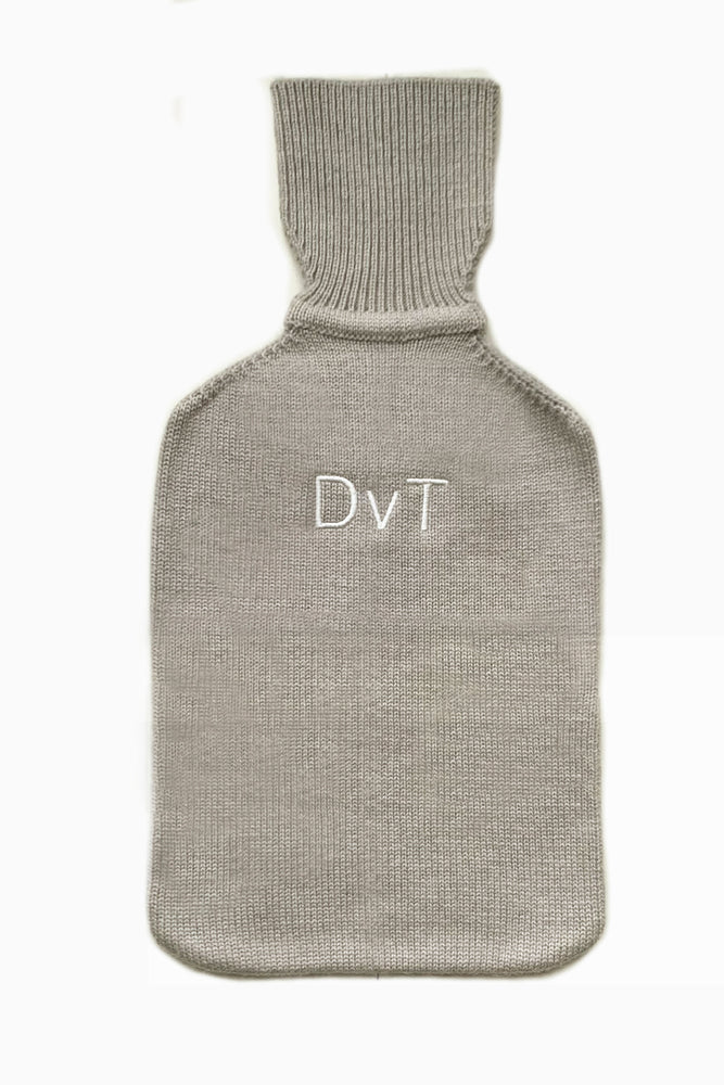 
                
                    Load image into Gallery viewer, 100% Cashmere Monogrammed Hot Water Bottle Cover (available in 2 colour ways) - The Bias Cut at The Bias Cut
                
            