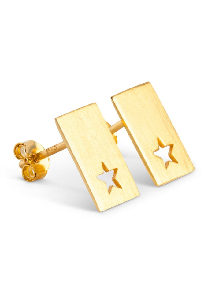 Lulu Copenhagen Cut Out Gold Plated Star Earrings