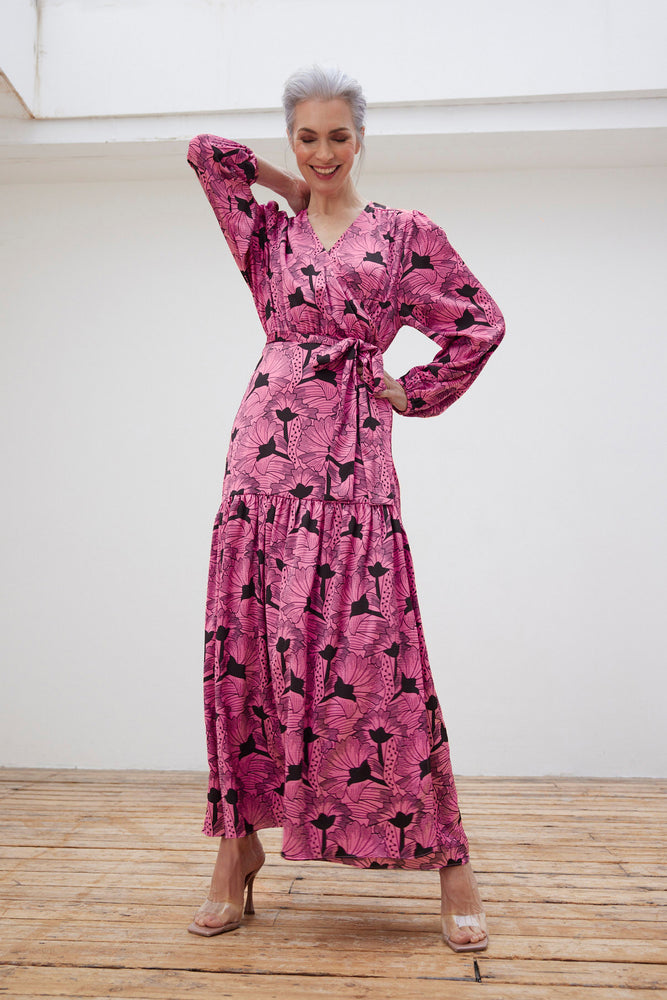 
                
                    Load image into Gallery viewer, Stella Nova Tyra My Pink Flowers Maxi Dress
                
            