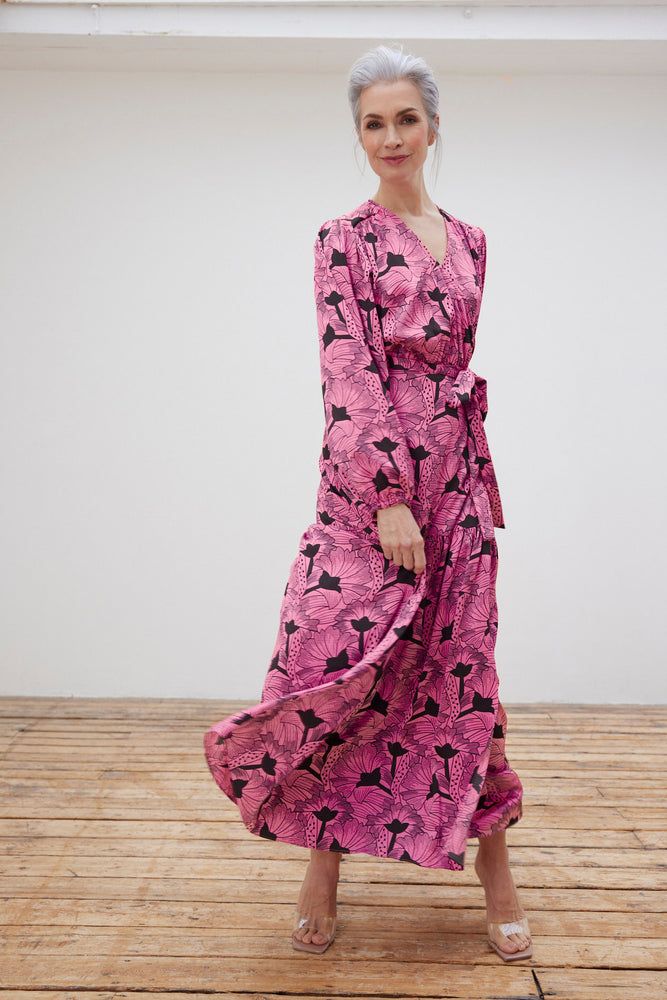 
                
                    Load image into Gallery viewer, Stella Nova Tyra My Pink Flowers Maxi Dress
                
            