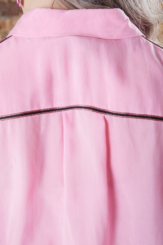 
                
                    Load image into Gallery viewer, POM Amsterdam Blush Pink Blouse with Glitter Piping at The Bias Cut
                
            