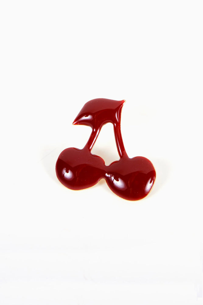 Cherry Red Shaped Pin - Titlee at The Bias Cut