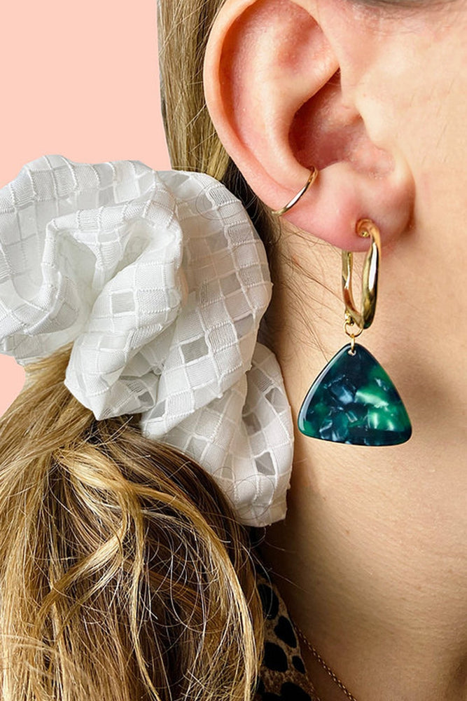 
                
                    Load image into Gallery viewer, ALOË Chunky Bottle Green Dangle Studs at The Bias Cut
                
            