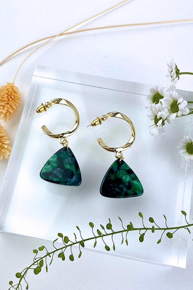 
                
                    Load image into Gallery viewer, ALOË Chunky Bottle Green Dangle Studs at The Bias Cut
                
            