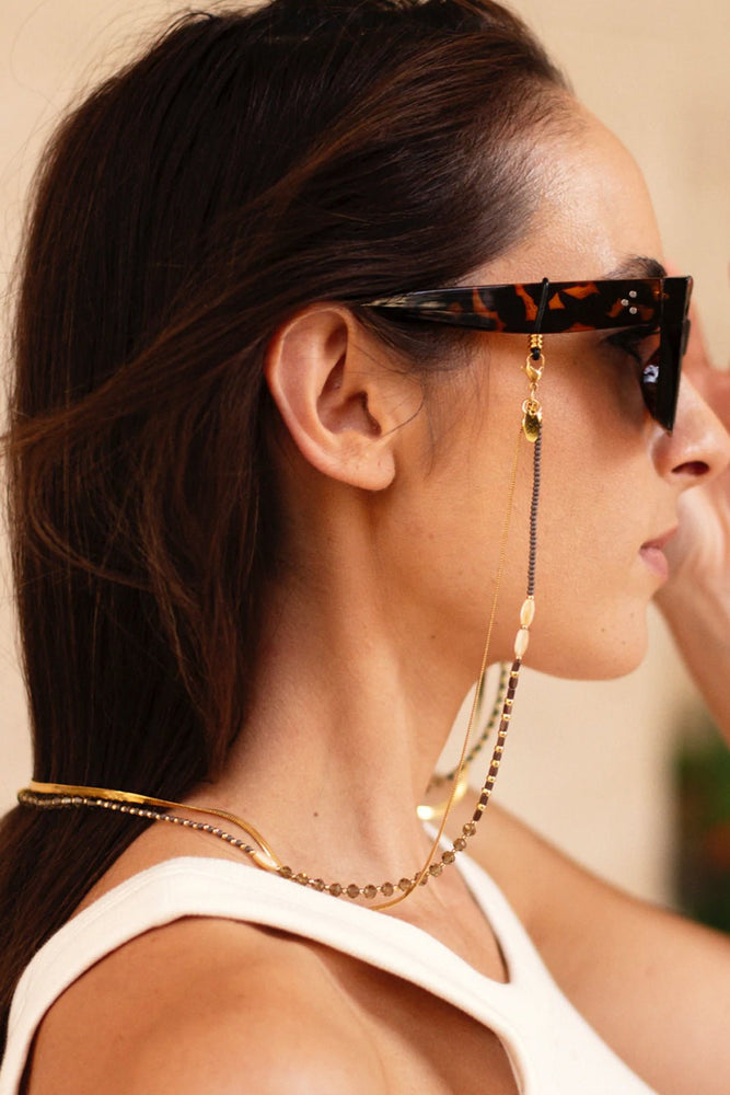 Emma-Jane Beaded & Gold Double Sunglasses Chain - Sunny Cords at The Bias Cut