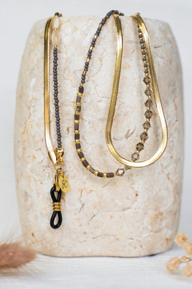Emma-Jane Beaded & Gold Double Sunglasses Chain - Sunny Cords at The Bias Cut