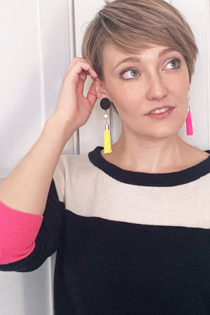 Exclusive: Iris Tassel Dot Earrings - Jacynth London at The Bias Cut