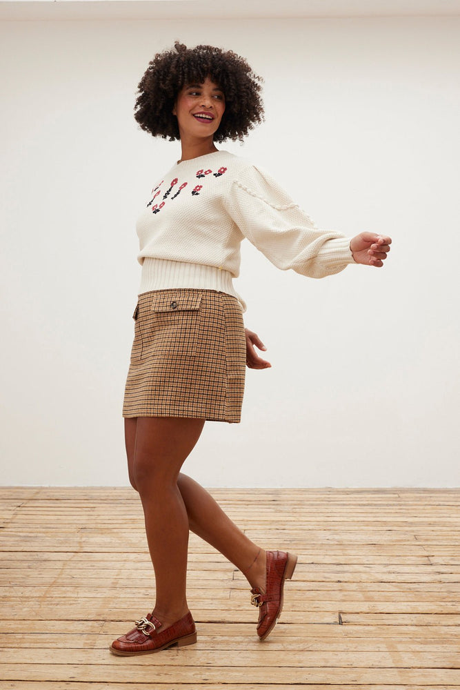 
                
                    Load image into Gallery viewer, Fabienne Chapot Rizo Floral Embroidered Cream Jumper - Fabienne Chapot at The Bias Cut
                
            