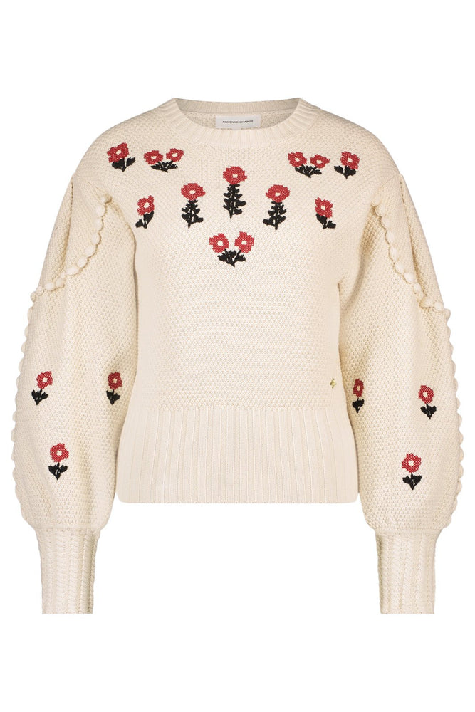 
                
                    Load image into Gallery viewer, Fabienne Chapot Rizo Floral Embroidered Cream Jumper - Fabienne Chapot at The Bias Cut
                
            