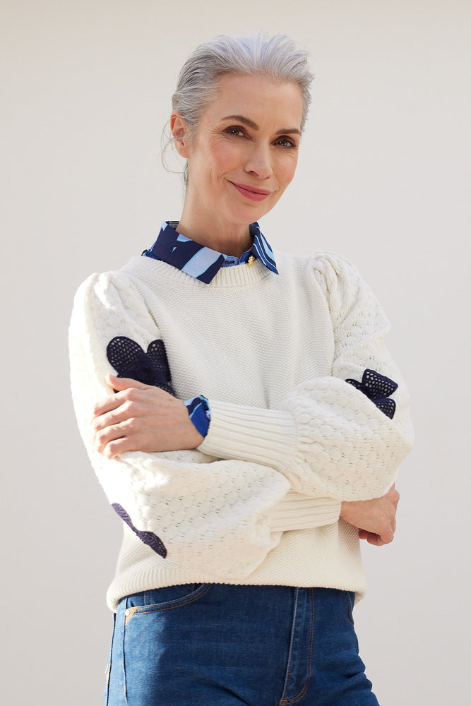 Fabienne Chapot Triboli White Embroidered Jumper - Fabienne Chapot at The Bias Cut