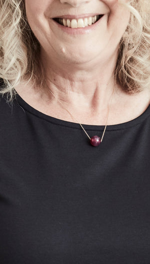 Gembud Cherry Agate 9kt Gold Necklace - Gem & Tonic at The Bias Cut