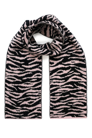 
                
                    Load image into Gallery viewer, Ingmarson Tiger Stripe Wool &amp;amp; Cashmere Baby Pink Scarf - Ingmarson at The Bias Cut
                
            