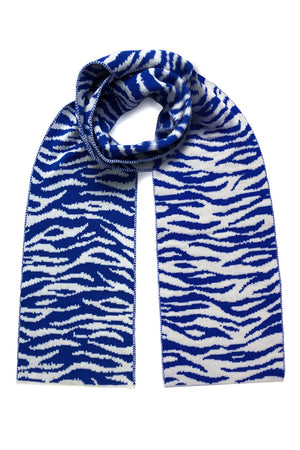 Ingmarson Tiger Stripe Wool & Cashmere Blue Scarf - Ingmarson at The Bias Cut