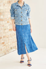 Fabienne Chapot Jacky Blue Midi Skirt