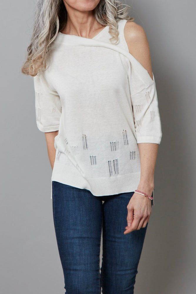 
                
                    Load image into Gallery viewer, Lotus Cotton Linen Blend Cut Out Shoulder Top - Charli at The Bias Cut
                
            