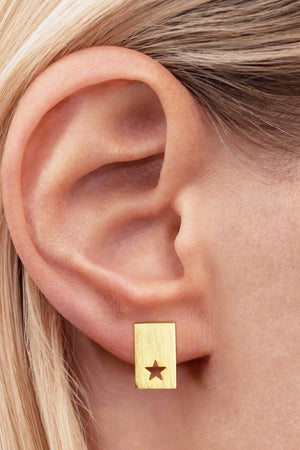 
                
                    Load image into Gallery viewer, Lulu Copenhagen Cut Out Gold Plated Star Earrings - Lulu Copenhagen at The Bias Cut
                
            