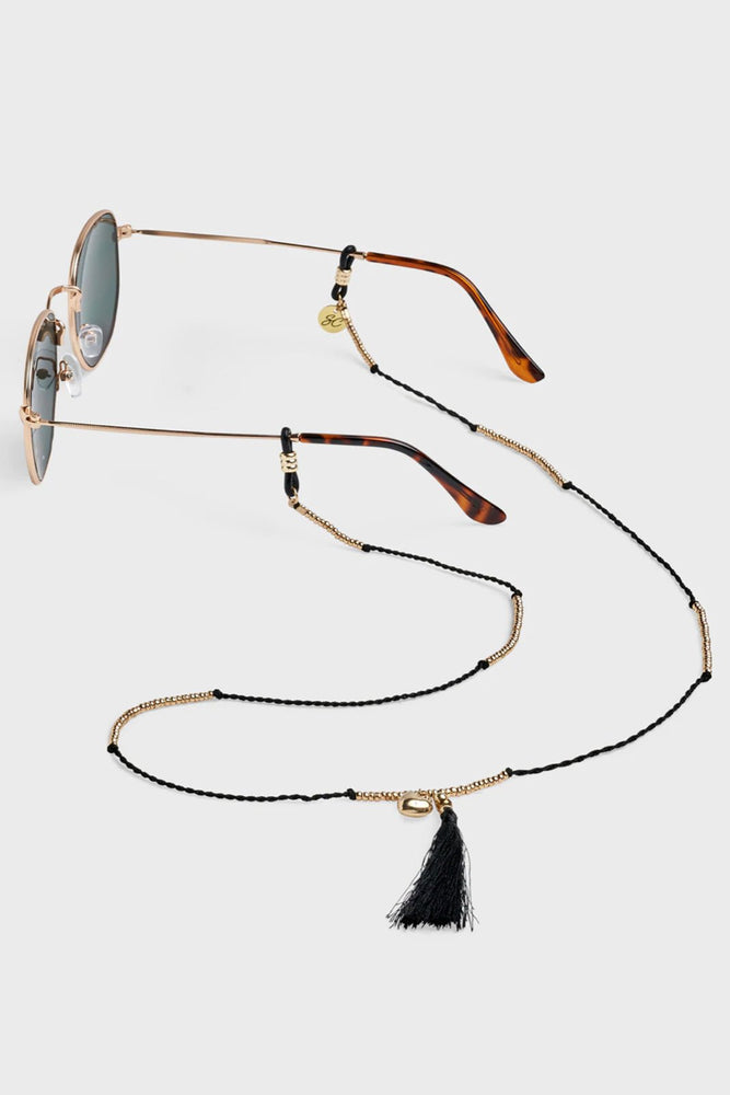 McTassel Black & Gold Sunglasses Chain - Sunny Cords at The Bias Cut