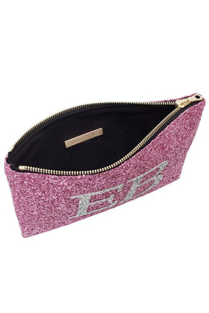 Monogram Glitter Clutch Bag (available in 7 colour ways) - I KNOW THE QUEEN at The Bias Cut