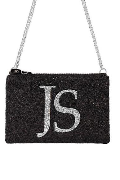 Monogram Glitter Cross-body Bag (available in 3 colour ways) - I KNOW THE QUEEN at The Bias Cut