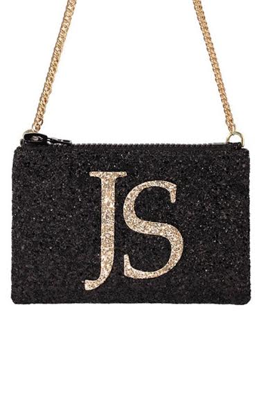 Monogram Glitter Cross-body Bag (available in 3 colour ways) - I KNOW THE QUEEN at The Bias Cut