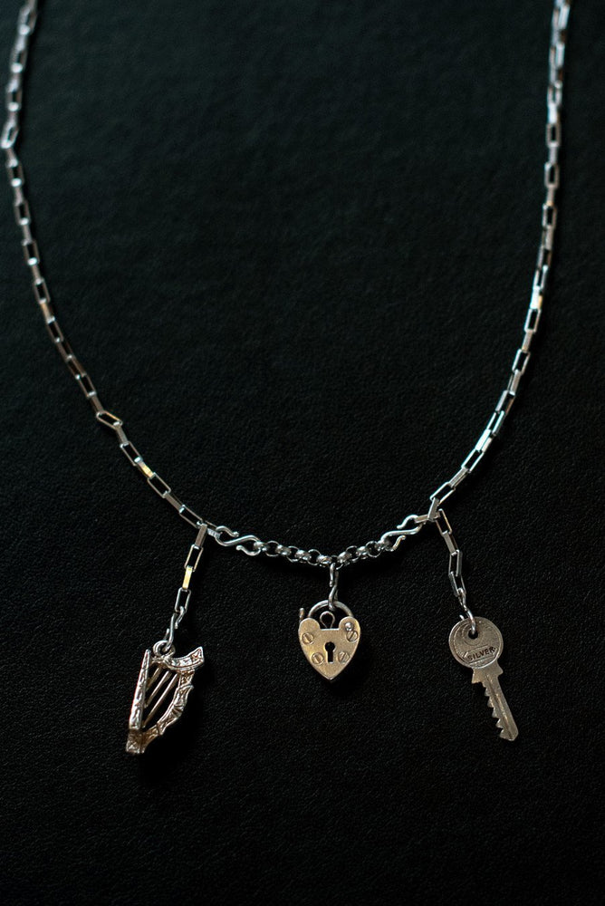 Music Is The Key To My Heart Sterling Silver One-Of-A-Kind Necklace - Hooked at The Bias Cut