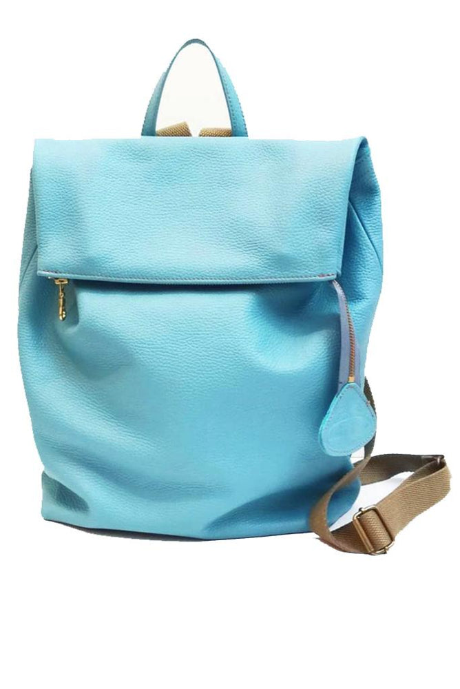 Nancy Blue Leather Rucksack - Coco Barclay at The Bias Cut