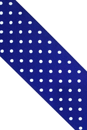 
                
                    Load image into Gallery viewer, Polka Dot Cobalt Blue Silk Neck Scarf - Ingmarson at The Bias Cut
                
            